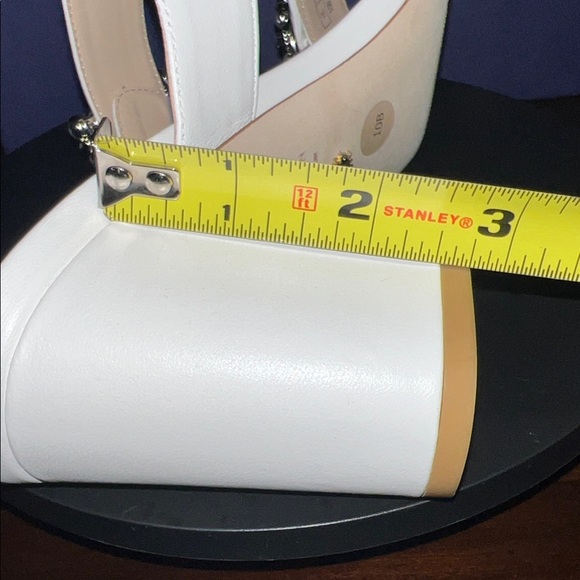 Stuart Weitzman White Pearl/Rhinestone Buckle Heels - Picture 6 of 6